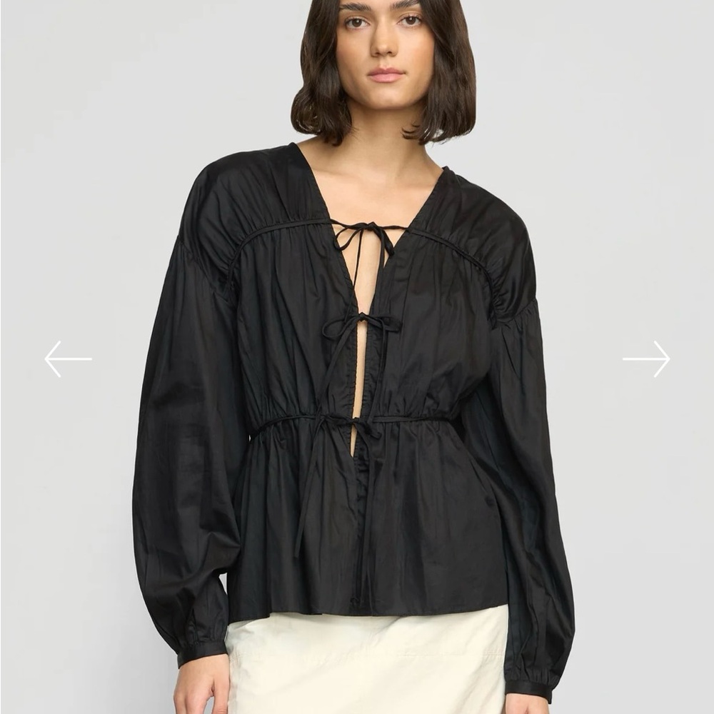 Modern Citizen Hira Tie Front Cotton Blouse